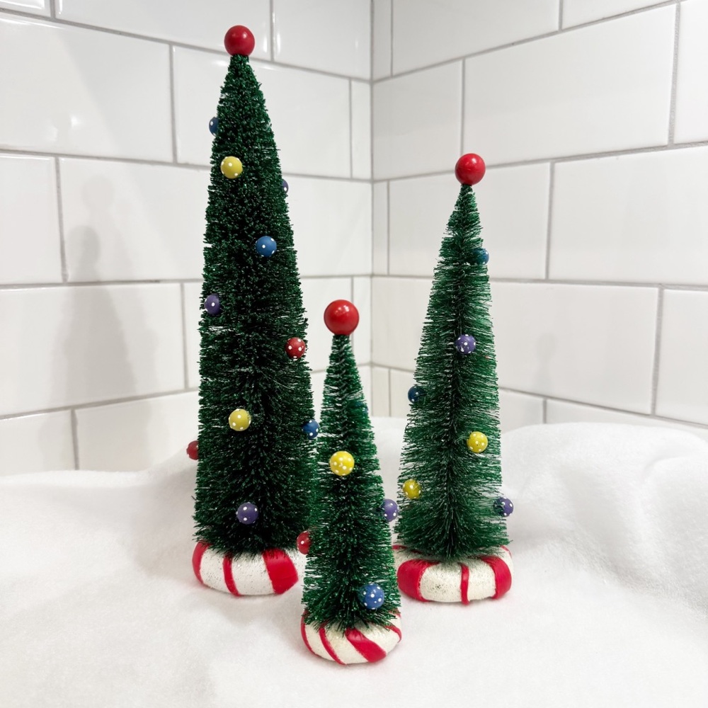 ❤️🎄❤️ Dept 56 | “Peppermint Trees”| Set of 3 | Village Accessories ❤️🎄❤️